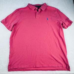Polo Ralph Lauren Mens POLO Red/Salmon Short Sleeve Polo Shirt 100% Cotton XL